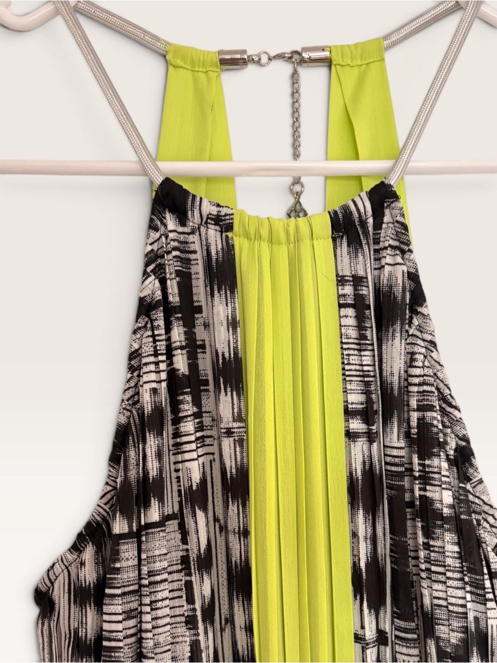 BCBGMaxAzria Constantine Maxi Dress - Long Chiffon Pleated Multicolor - Picture 5 of 8